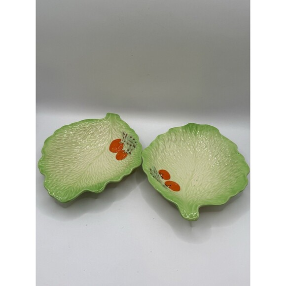 Vintage 1930s Beswick Ware Green Cabbage & Tomato Serving Plates Set Of 2 (214) - Picture 2 of 10